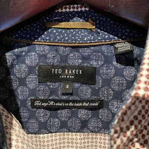 Ted Baker Cotton Button-Up Dress Shirt (Burgundy)